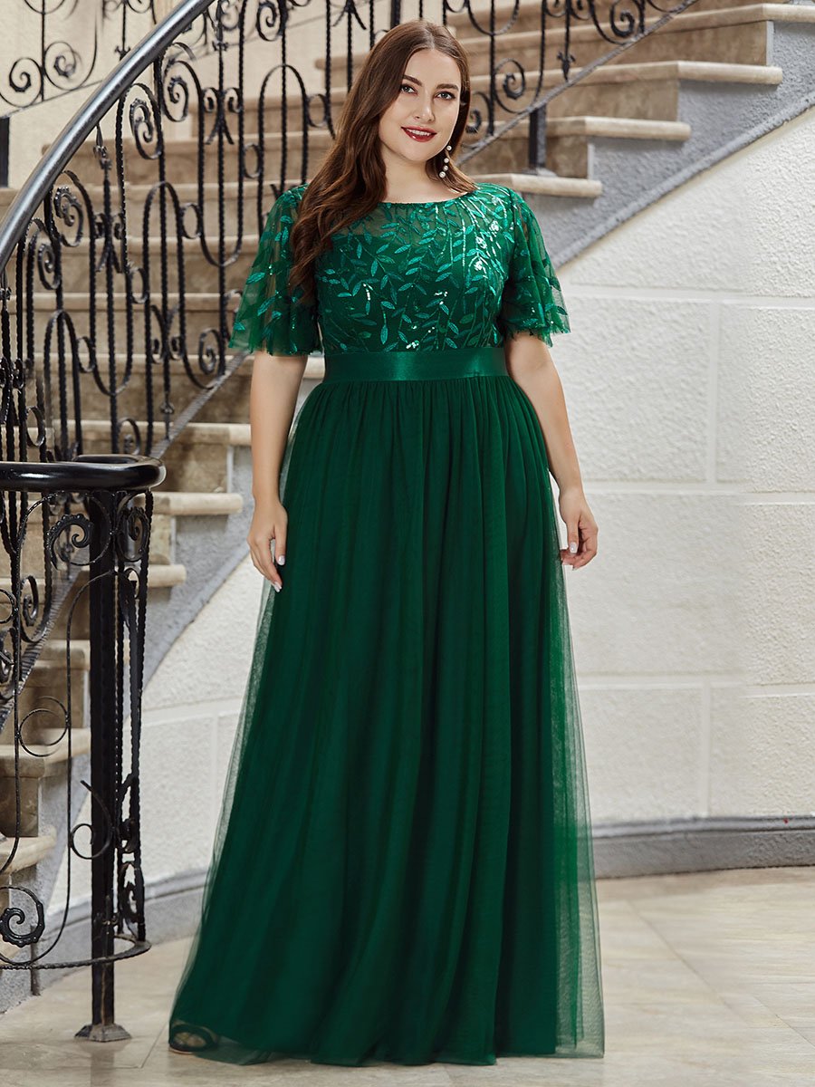 dark green plus size dress